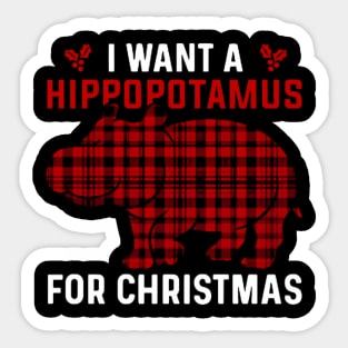 Hippo Christmas Sticker